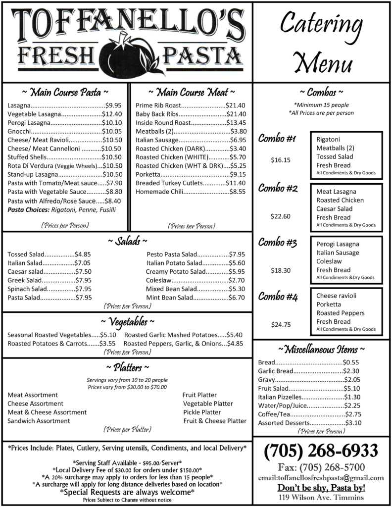 catering menu